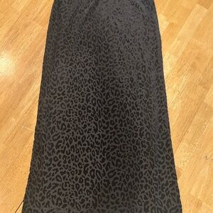 Black Leopard Print Maxi Skirt